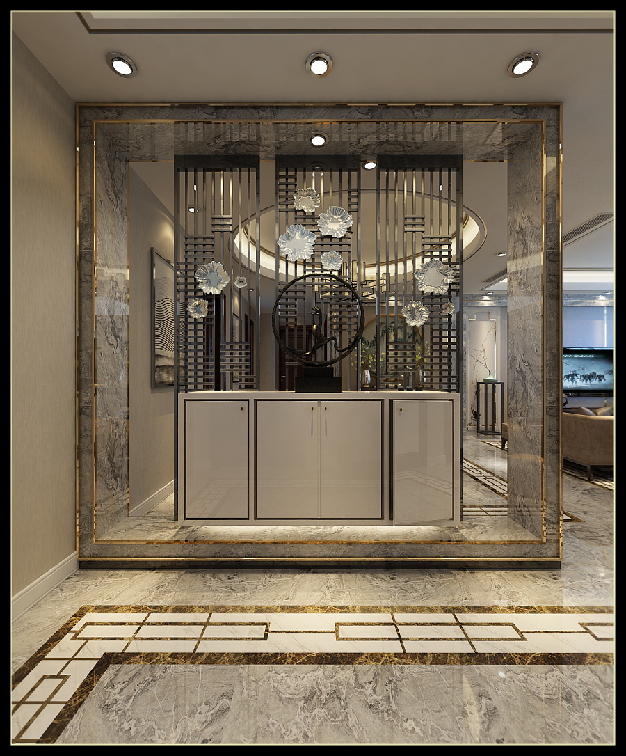 【天山國(guó)賓壹號(hào)裝修設(shè)計(jì)推薦】214平四居室時(shí)尚版新中式風(fēng)格|室內(nèi)設(shè)計(jì)|空間|北極鯊 - 原創(chuàng)設(shè)計(jì)作品 